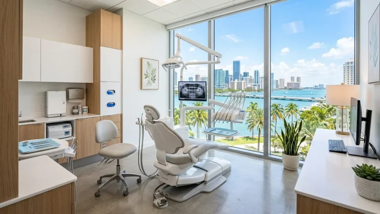 Modern bright dental surgery suite for wisdom teeth removal in Miami