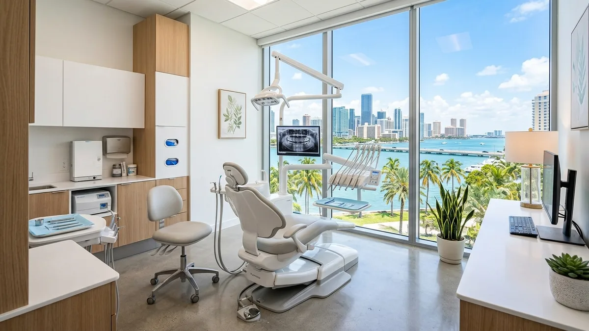 Modern bright dental surgery suite for wisdom teeth removal in Miami
